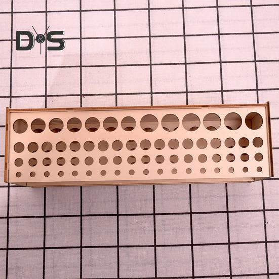 Wooden Paint Brush Holder 67 Hole Pen Rack Wall-mounted Artist Brush Organizer Desk Artist Tool Organizer