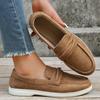 Fashion Korean Women Flats Shoes 2025 Round Toe Loafers Outdoor Casual Sneakers Women New Slip-on Leisure Flock Sewing Shoes for Women