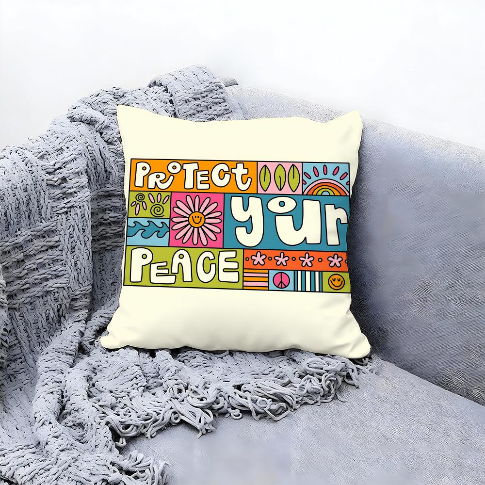 serene peace Cushion Cover Premium Comfort Reversible Pillow Cove Two in One Design for Any Room Car Interior