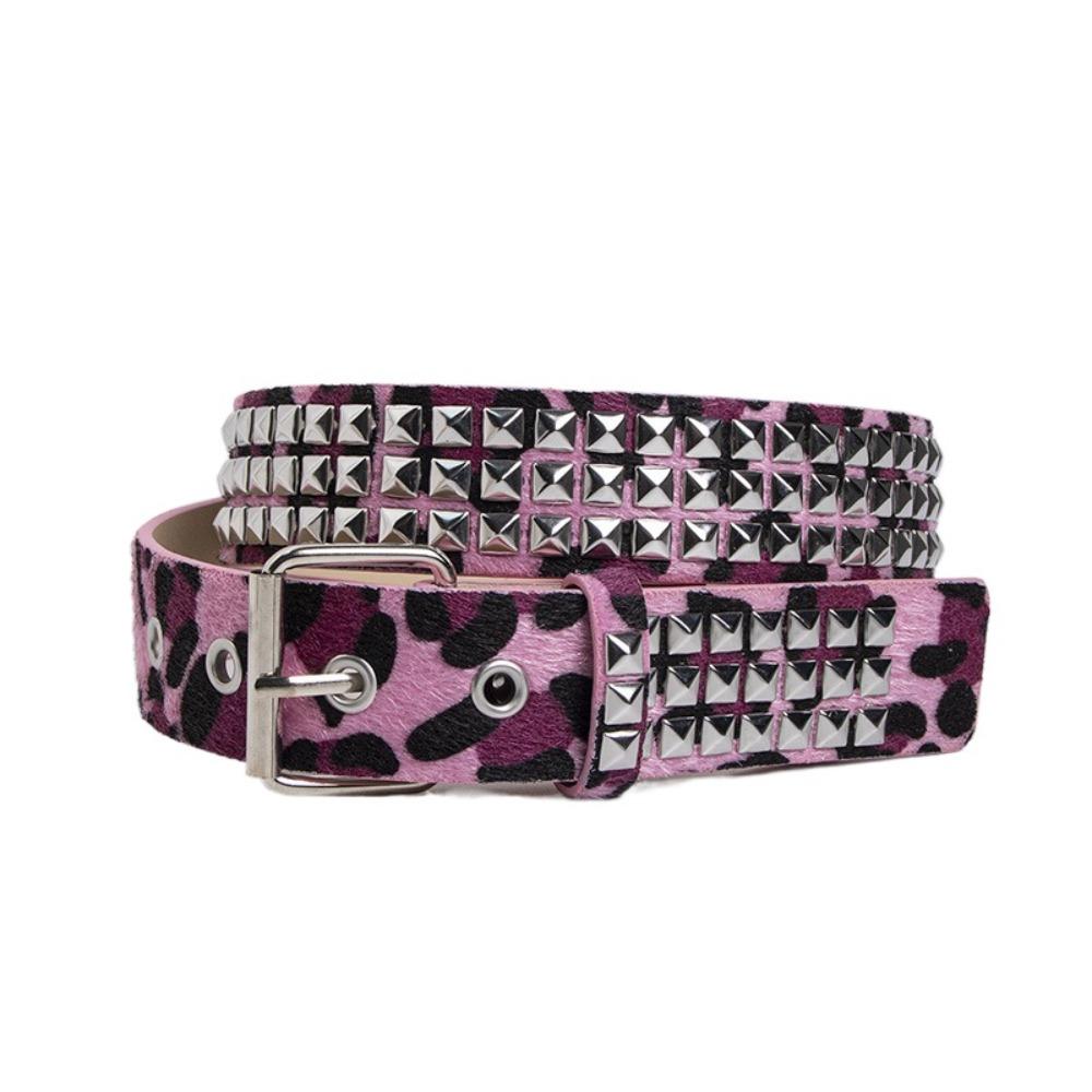 Fur Punk Rivet Belt Buckle Y2K Belt Fashion Gothic Waistband  Jeans Accessories