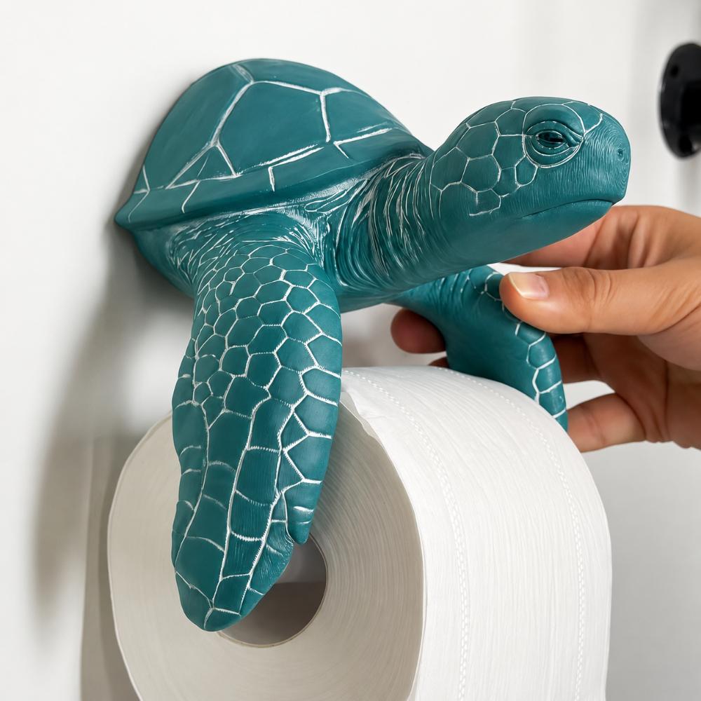 3D Printed Toilet Tissue Holder NO Drilling Roll Holder Turtle Paper Towel Holder Bathroom