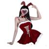 Сексуальный рождественский костюм зайчика, женское сексуальное нижнее белье, милый комплект платья