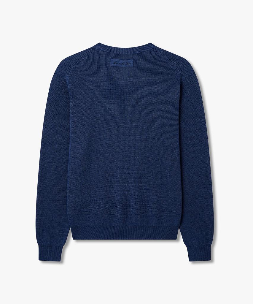 MAN ON THE BOON Linen Blend Crewneck Knit Pullover_Navy 4716113011