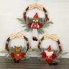 Christmas Wreath Faceless Old Man Door Hanging Decor Hanging Garland For Christmas New Year Xmas Navidad Decoration 46cm 35cm