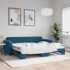 VidaXL Daybed with Pull-out Bed Blue 90x200 Cm Velvet 3196928