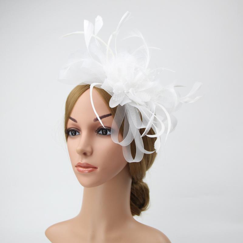 Large Wedding Feather Hair Fascinator On Headband Ladies Day Royal Ascot Races Aliceband Net