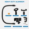 Microphone Stand, Microphone Arm, Gooseneck, Tabletop Microphone Stand for Fixed and Dynamic Microphones, with Extendable Smartphone Holder, Adjustabl