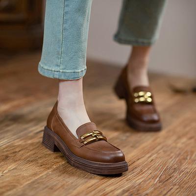 Новая модная женская обувь из нубука, лоферы в стиле ретро с круглым носком, женские туфли без шнуровки на платформе, Zapatos De Mujer ручной работы