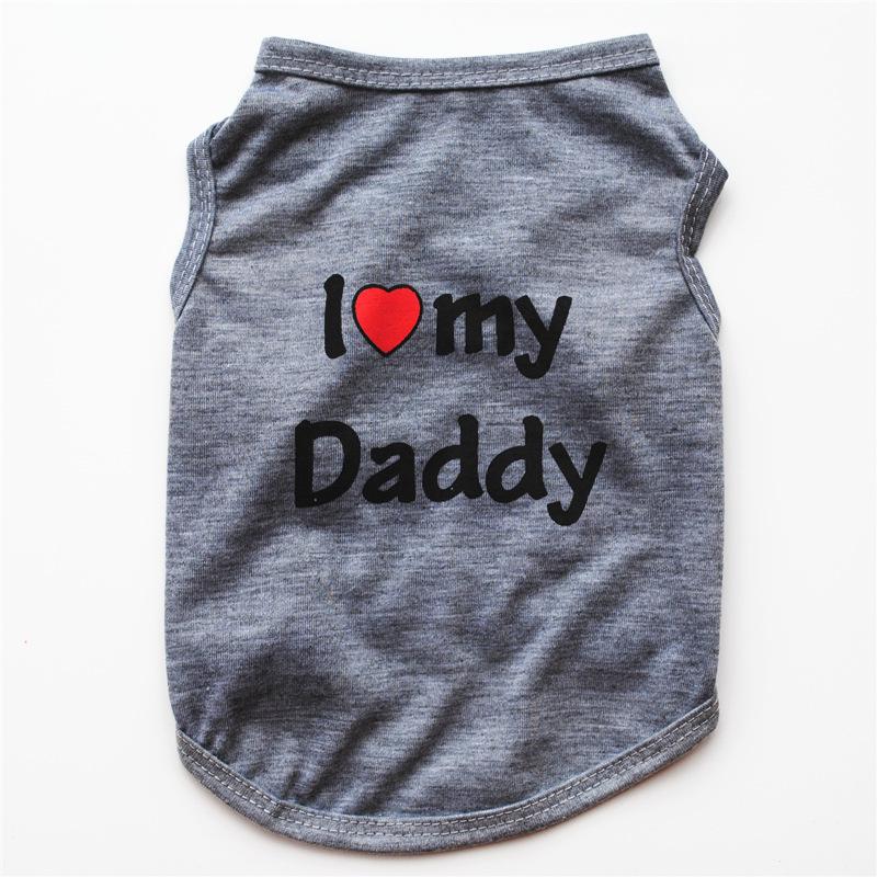 Pet Puppy Clothes, Vest, Classic Style Love Dad Love Mom, A Variety of Colors Trendy