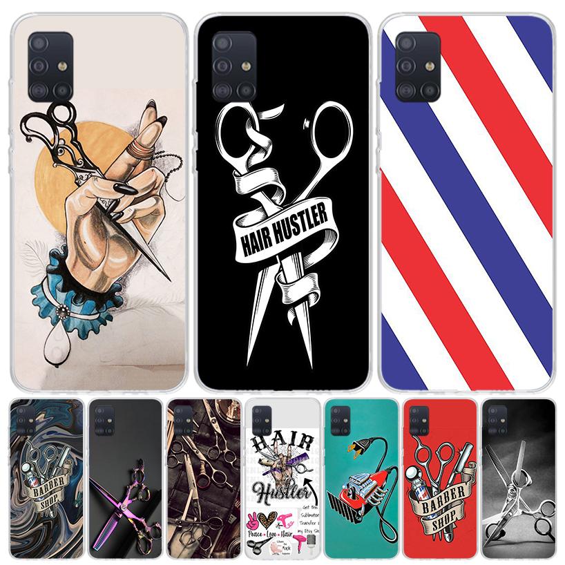 Hair Stylist Scissors Brush Phone Case For Samsung Galaxy A52 A42 A32 A22 A12 A51 A50S A40 A30S A20E A10S A41 A31 A21S A11 A72 A