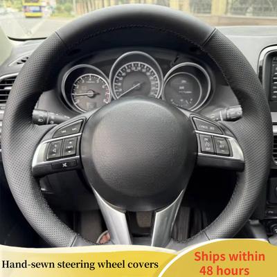 Чехол на руль автомобиля своими руками для Mazda CX5 CX-5 Atenza 2014 Новой Mazda 3 CX-3 Scion iA 2016, из микрофибры и кожи