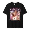 90s Sabrina Carpenter Music Tour 2024 Pattern T-shirt Women's Retro High Quality Fashion T-shirt T-shirt