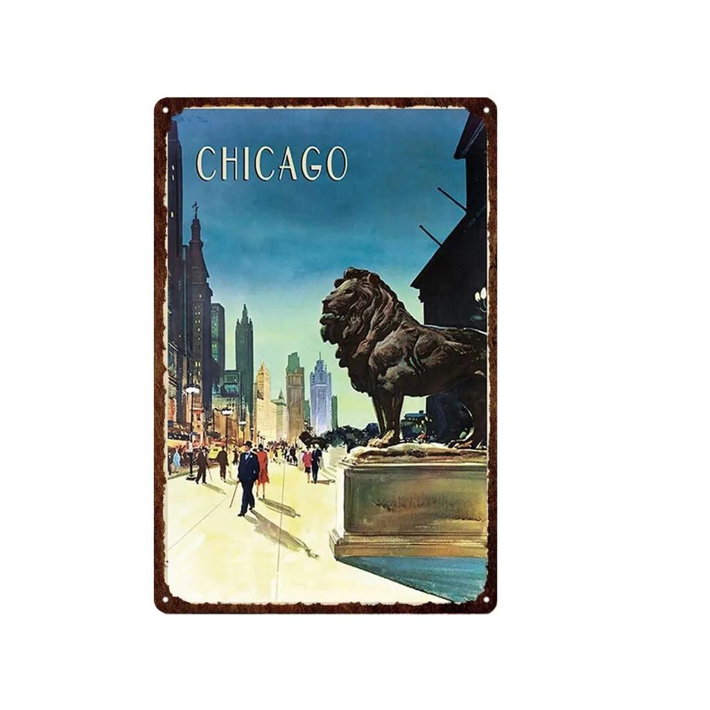 Aloha Philippines Brooklyn Vatican Bangkok Metal Plate Painting Iron Tin Sign Wall Art Picture For Garden Living Room Home Decor