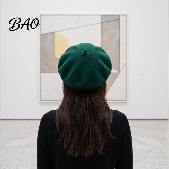 Stylish Travel Headgear Women Wool Beret Hat, Elegant Classic Solid Color Winter French Style Hat Cap, Soft Breathable Blend Headwear for Ladies