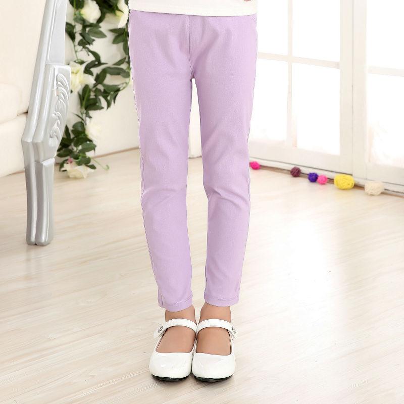 Детские эластичные прямые узкие брюки-карандаш для девочек на весну и осень