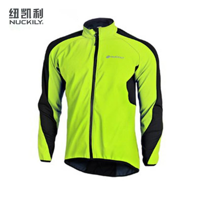 NUCKILY Thermal Fleece Cycling Jacket Winter Warm Bike Riding Coat Men