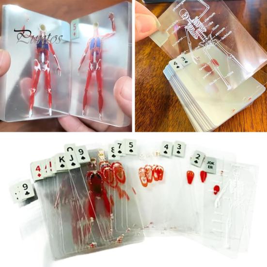 Колода тела Модель скелета Игральные карты Прозрачное 3D Изображение анатомии человека Карты для покера Образовательный подарок для коллекционеров карт Студенты
