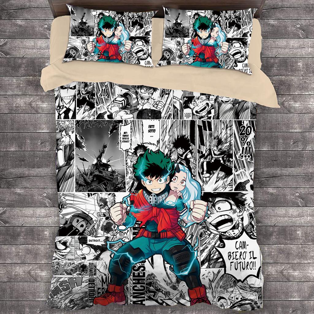 Popular 3D Printed Anime My Hero Academia 3pcs Bedding Set Duvet Covers Pillowcases Comforter Bedclothes Bed Linen Bedding Sets