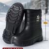 Мужские легкие высокие флисовые зимние ботинки, теплые дождевые ботинки, хлопковая обувь