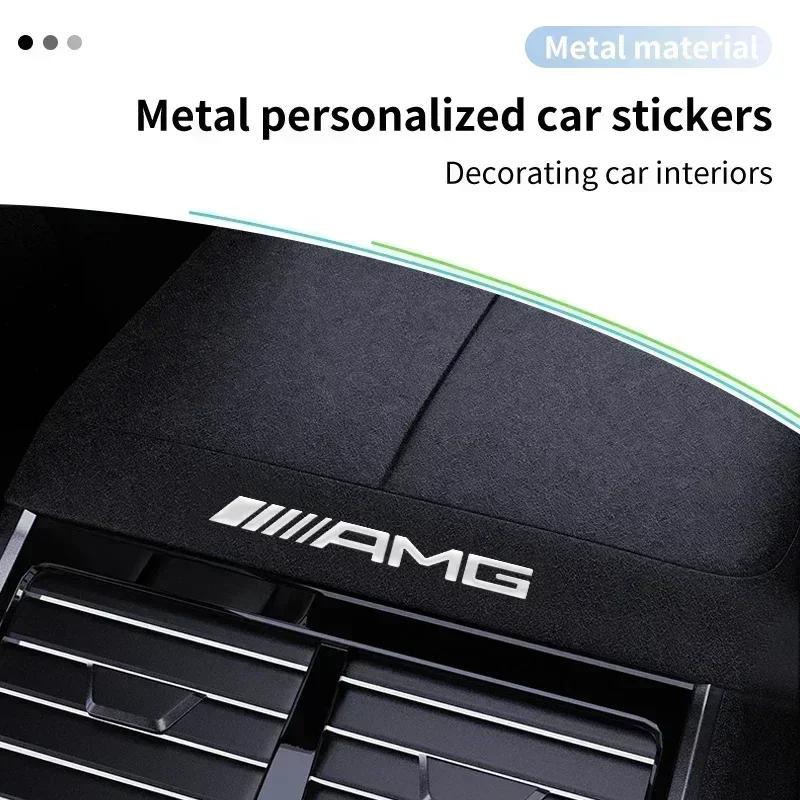 WHJ6 3D Metal Car Emblem Letter Decorative Stickers Badge Decal For Mercedes Benz AMG W204 W205 W203 W211 W201 W210 GLE GLC GLS CLA