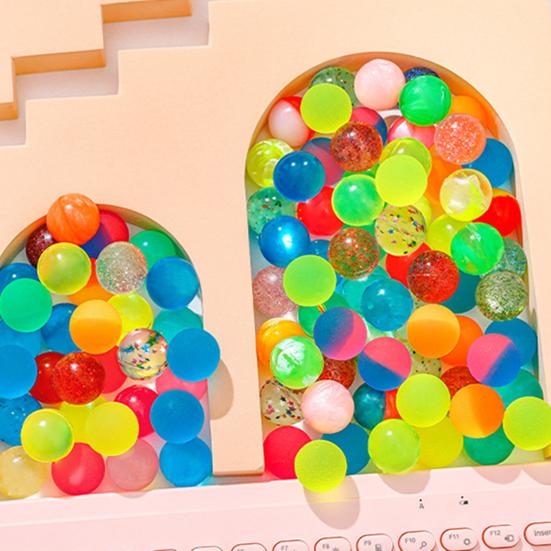 100 шт. цветные игрушки, прыгающие шарики в помещении, забавные портативные прозрачные гибкие игрушки для игр на открытом воздухе для детей