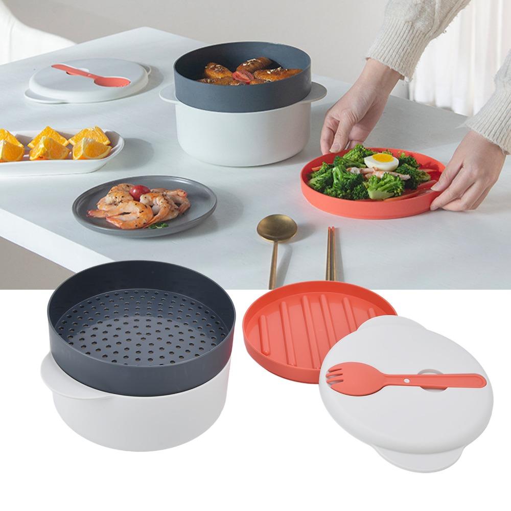 2L Capacity Microwave Steaming Container Multi Layer Microwave Food Container Home Cooking