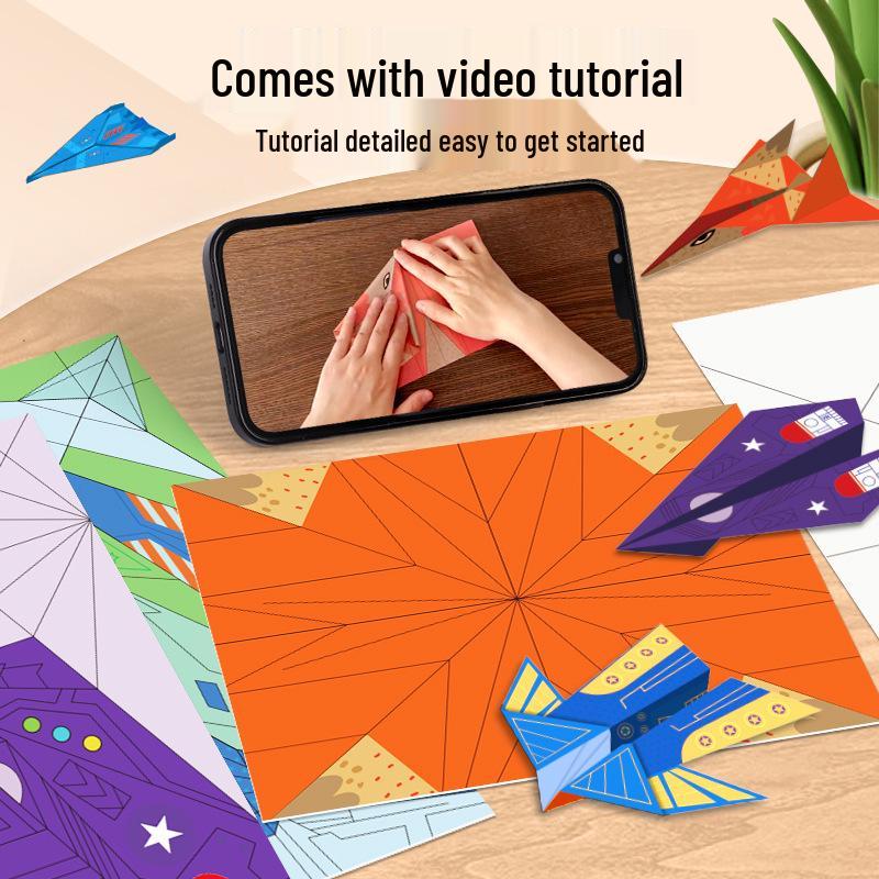 3D Набор для изготовления разноцветных бумажных самолетиков в технике оригами: Мастер-класс для детей «Сделай сам»