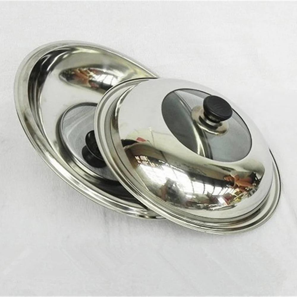 28/30/32/34/36/38CM Wok Cover Universal Frying Pan Lid Stainless Steel Visible Pot Lid Household