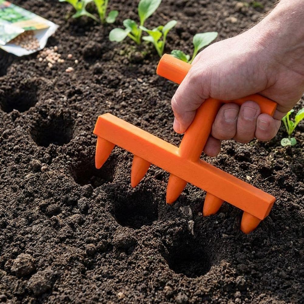 Plastic Soil Hole Drilling Tool Manual Spreader Planter Handheld Sowing Tool  Flower Planting