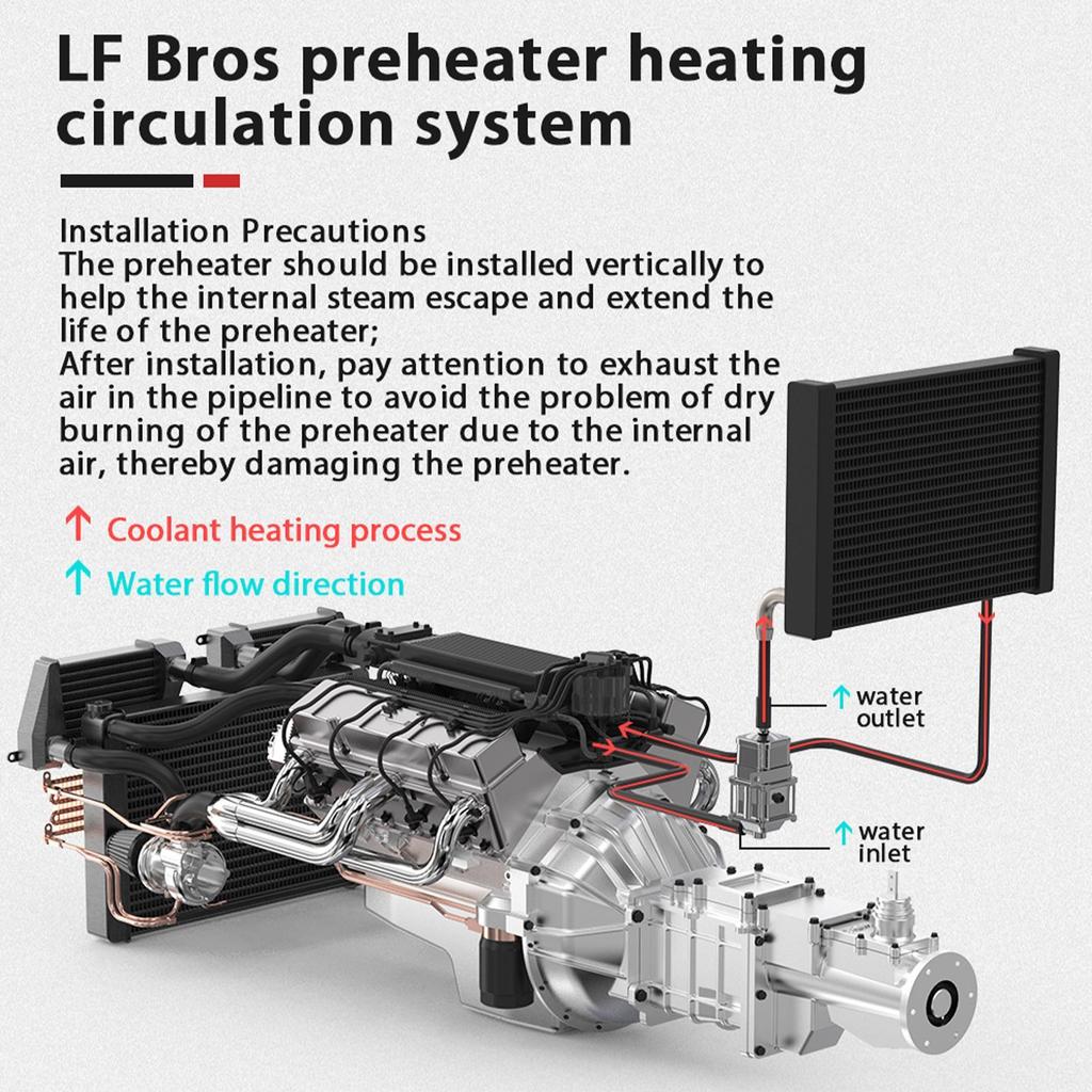 1500W/2000W/3000W Pre-start Engine Coolant Heater Preheater With Pump Car Heating Preheating Air Parking Heater Fast Heating