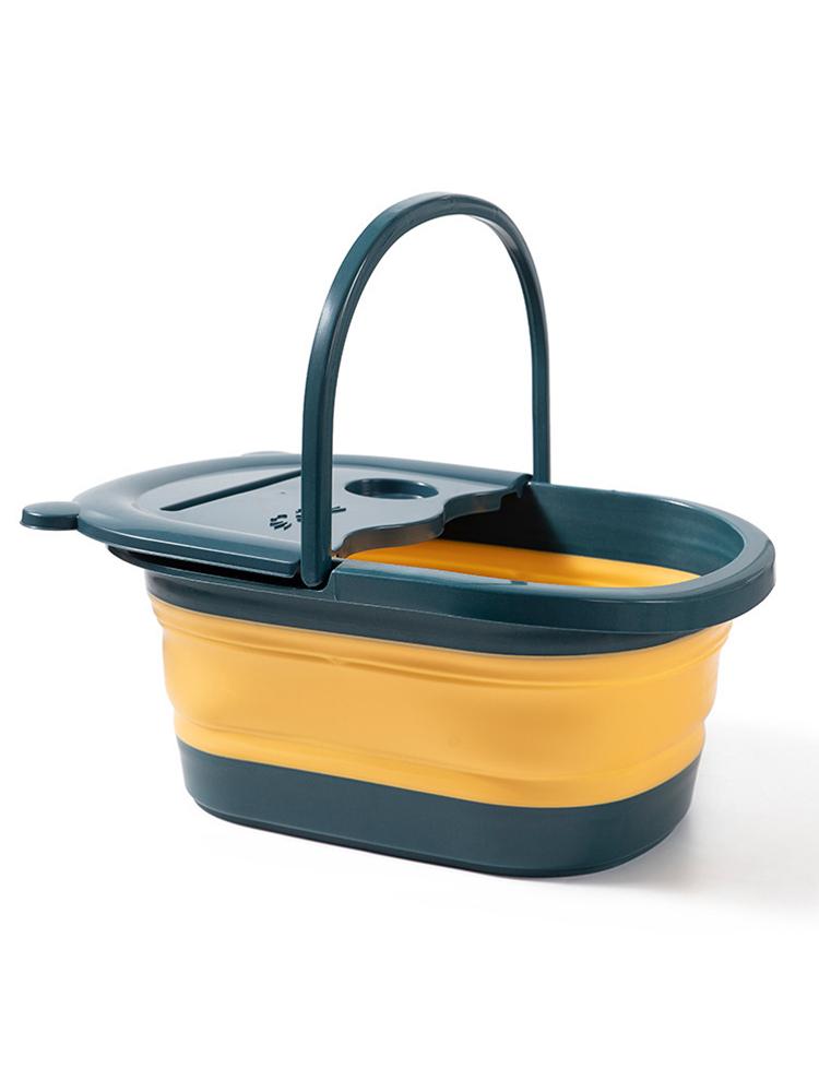 1 шт. Складной массажный таз для ног для взрослых, для дома и общежития. Простой дизайн с крышкой, глубокий расслабляющий массаж ног.