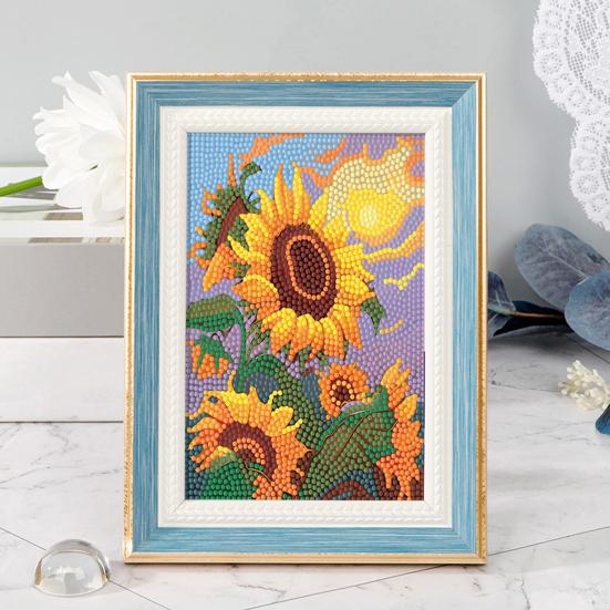 5D алмазный художественный набор с узором подсолнуха, яркий цвет, снятие стресса, повышение уверенности, мозаика, вышивка, полный набор для вышивки крестиком со стразами