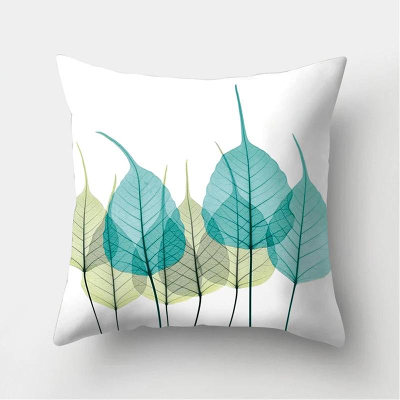 45x45cm Flower Printing Square Pillow Printing Polyester Cushion Cover Car Sofa Office Chair Pillow Cover Simple Home Decoration