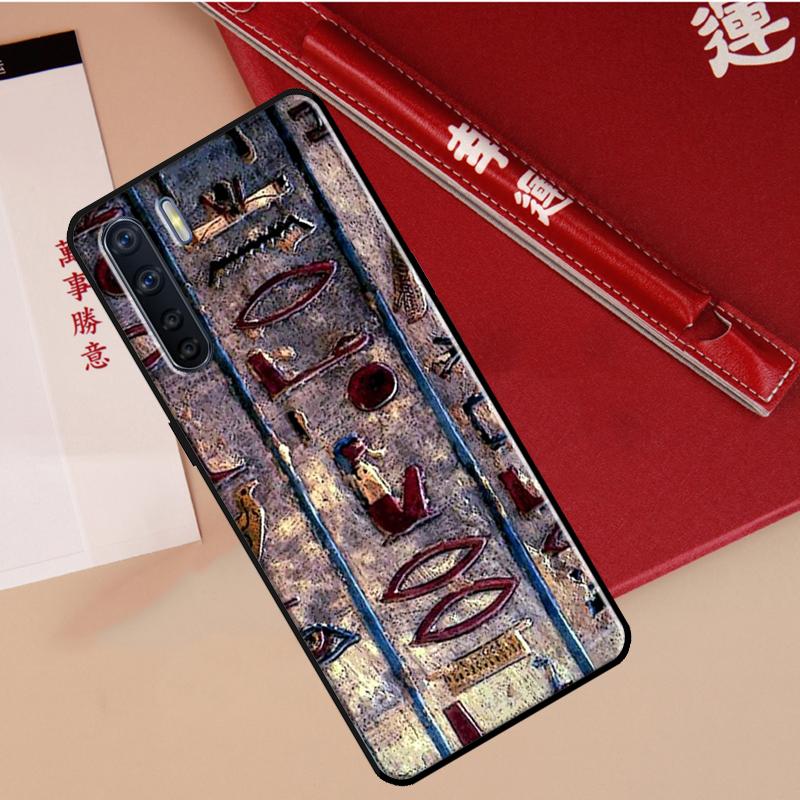 Egyptian Hieroglyphics Symbols Case For Oppo A60 A98 A58 A78 A18 A38 A80 A40 A77 A57 A17 A74 A54 A94 A96 A76 A16 A15 A5 Pro