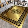 Luxury Living Room Carpets Golden Black Decoration Carpet Hotel Hall Sofa Floor Mat Soft Washable Room Decor Corridor Large Rugs