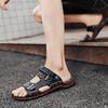 Fashion Fashion Leather Luxury Sandals Men's Summer Walking Shoes Brand Casual Beach Sandals Men Outdoor Walking Flats Man Brand Shoes