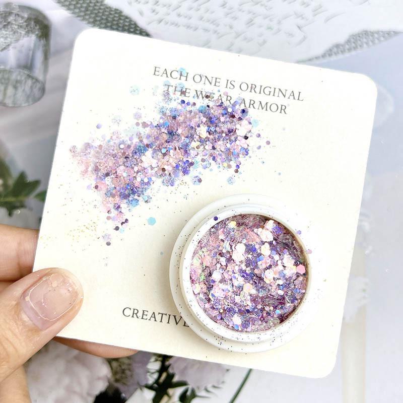 Блестки для дизайна ногтей Fairy Eyes - Сетчатый красный градиентный глиттер - Корейские крупные блестки - Макияж глаз - Дизайн ногтей