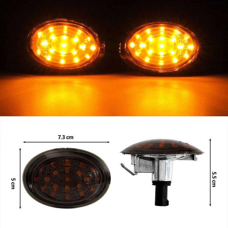 2Pcs Side Indicator Lights Flowing LED Turn Signal Light Car Replacement Accessories Fit For BMW MINI R56 R57 R58 R59 2007-2013