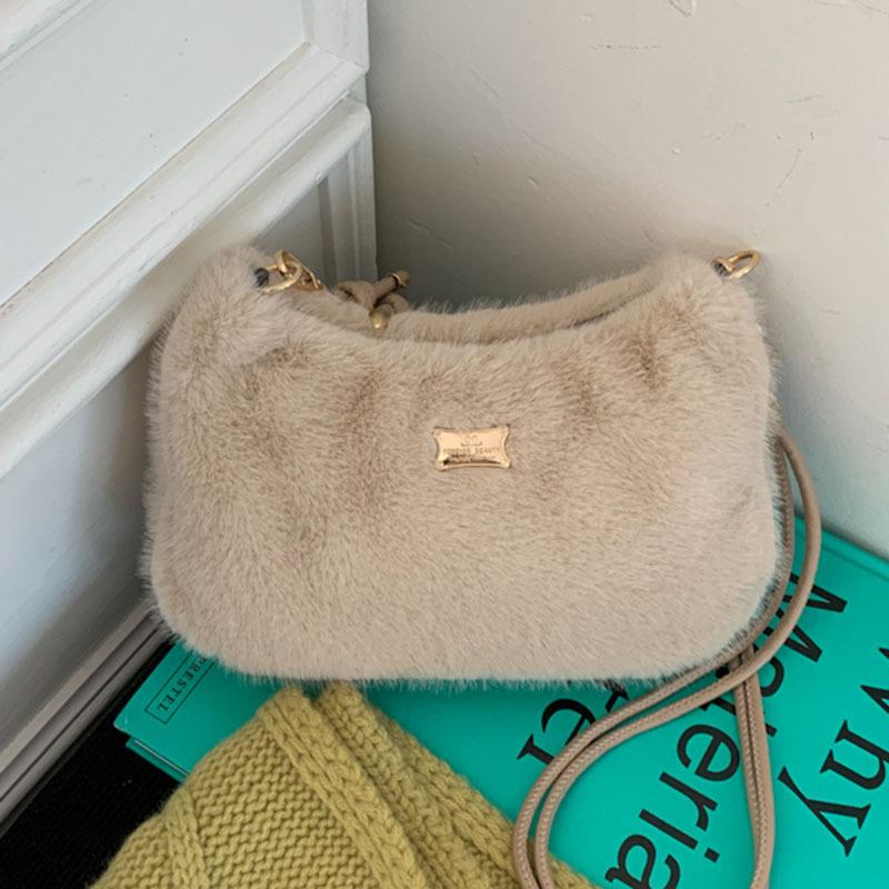 Осенне-зимняя модная плюшевая сумка-тоут женская универсальная плюшевая сумка через плечо в зарубежном стиле