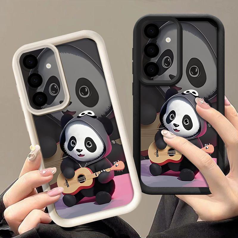 Чехол-панда, играющая на гитаре, для Samsung Galaxy S26 S25 Ultra S24 S23 S22 S21 FE A15 A35 A55 A16 A26 A36 A56 A17 A37 A57 5G