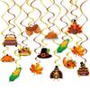 Thanksgiving Theme Party Decoration Turkey Maple Leaf Pumpkin Corn Spiral Pendant Custom