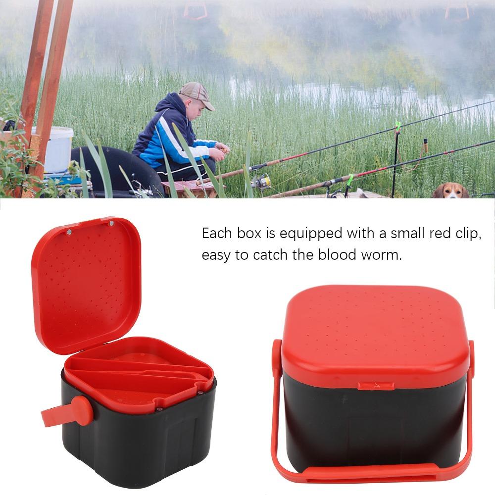 4PCS Plastic Worm Bait Holder with Clip Worm Storage Case Durable Fishing Bait Box for Lure Storage
