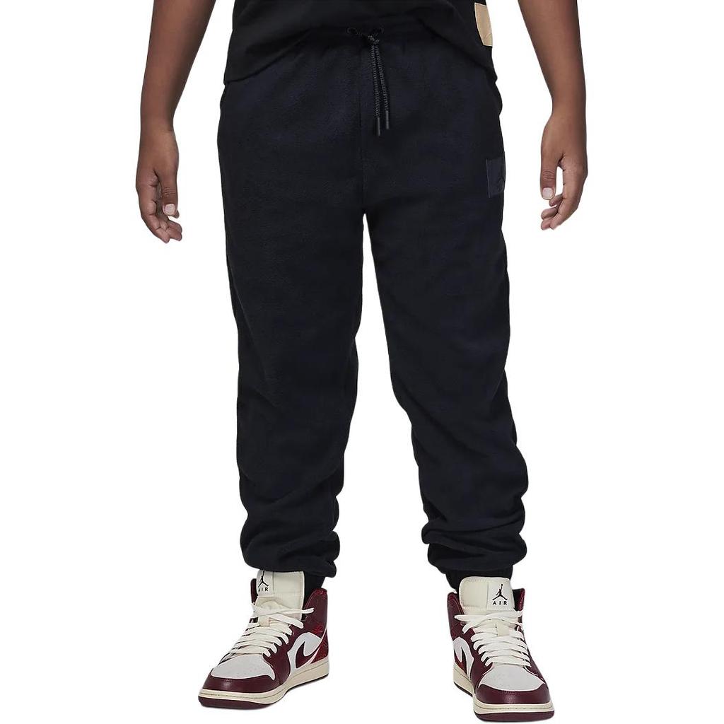 Jordan MJ Essentials Solid Color Drawstring Casual Jogger Pants Kids Bottoms Black FZ1802-010