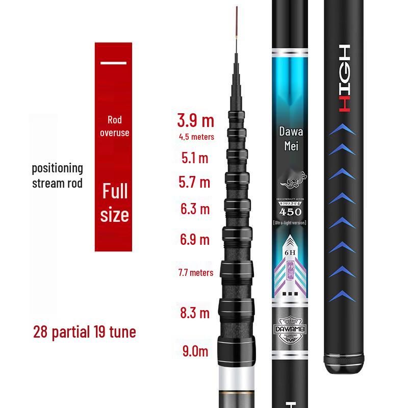 Ultra-light Multi-purpose Stream Fishing Rod (7.2/8/9/10m) - Ultra-hard & Portable.