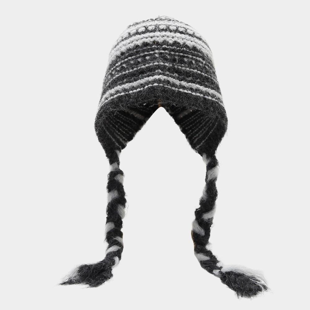 Thickened Pompom Beanie Cap Lined Braid Beanie Hat Fashion Knitted Winter Hat Winter