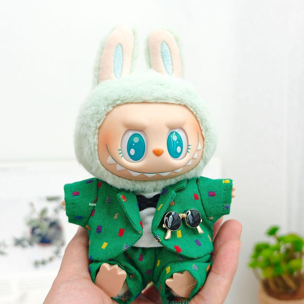 Подвеска Labubu Одежда виниловая сидячая вечеринка досуг модный костюм комплект