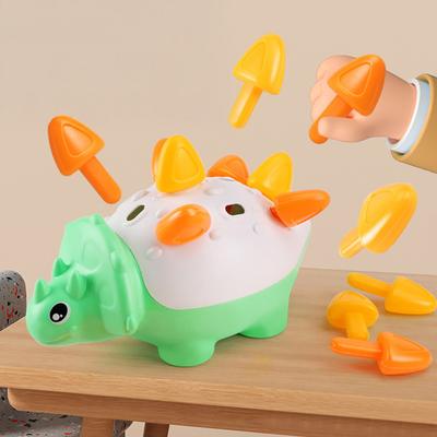 Детская игрушка-пазл с динозавром Развитие координации рук и глаз Мелкая моторика Дошкольное обучение Малыши Мальчики Девочки Обучающий Трицератопс Интерактивная игрушка