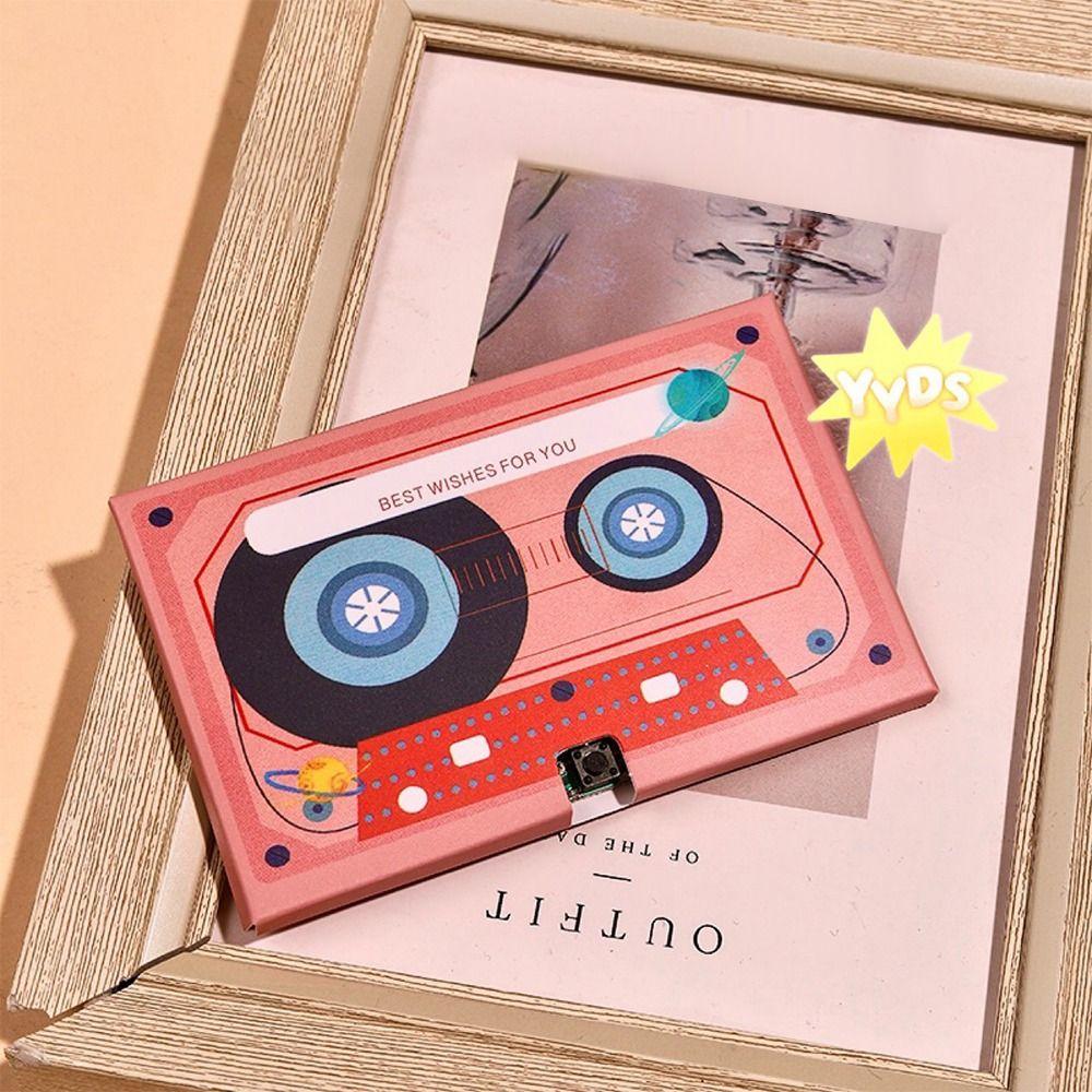 Записываемая поздравительная открытка на 60 секунд, персонализированная, DIY, поздравительные открытки на кассетной ленте, голосовое сообщение, музыкальное аудио
