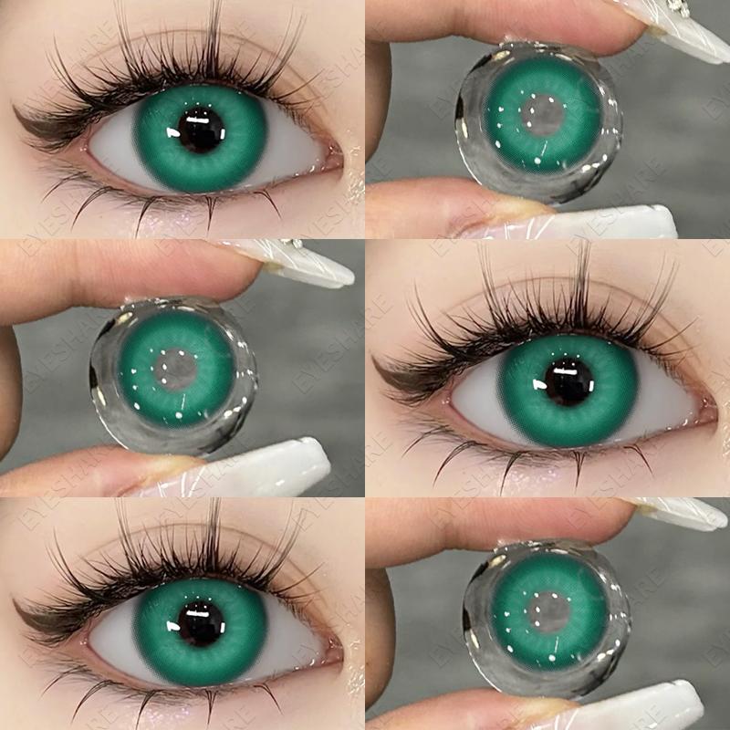 Eyeshare Various Styles of Colored Contact Lenses, Sweet and Cute Pink Contact Lenses, Gentle and Smart Blue and Gray Lenses, 2 Pieces/Pair Per Year