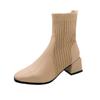 British Style Martin Skinny Short Boots Spring And Autumn New High Heel Socks Boots Single Boots Thick Heel Women 'S Shoes